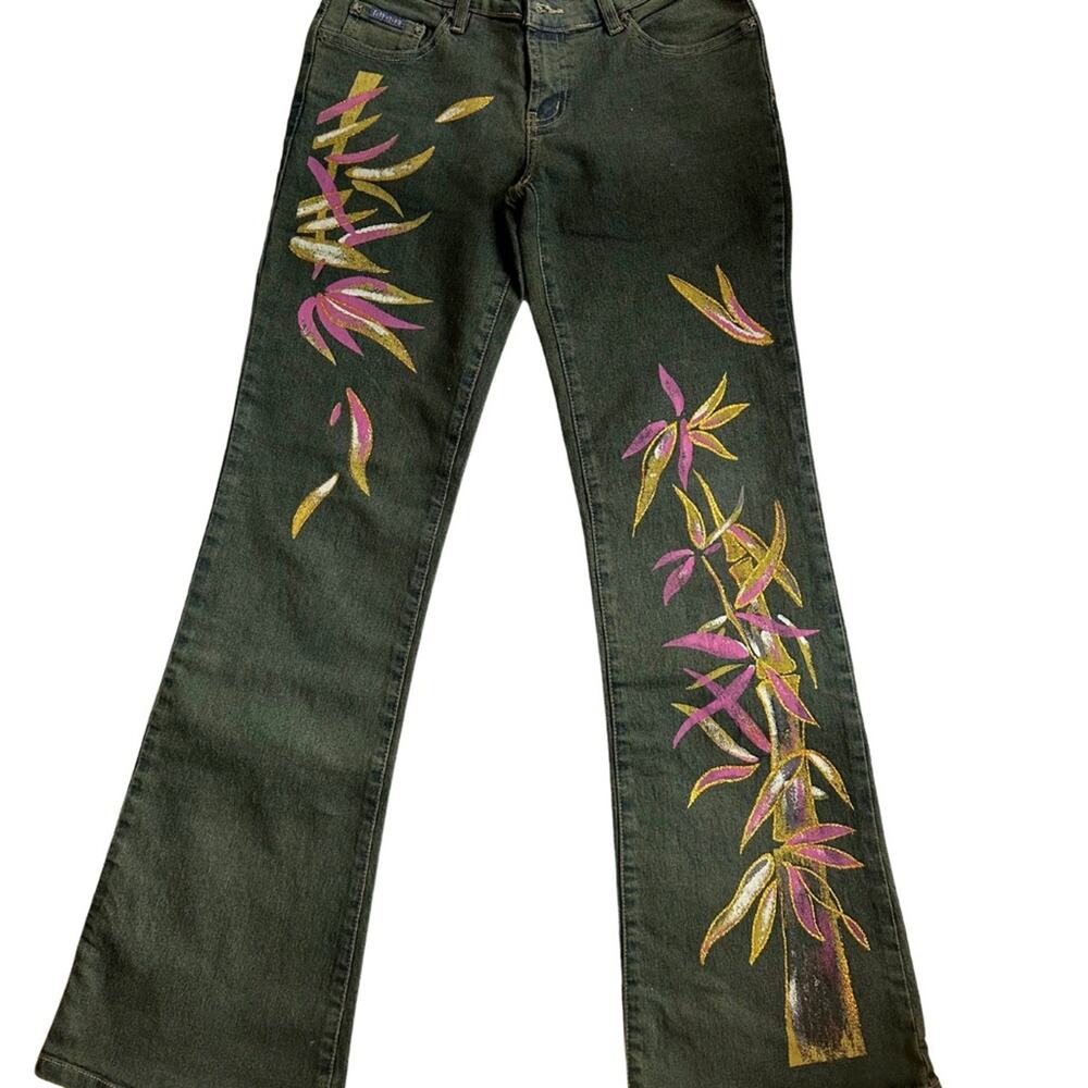Bubblegum USA Painted Flare Jeans – Y2K Art Girl Vibes